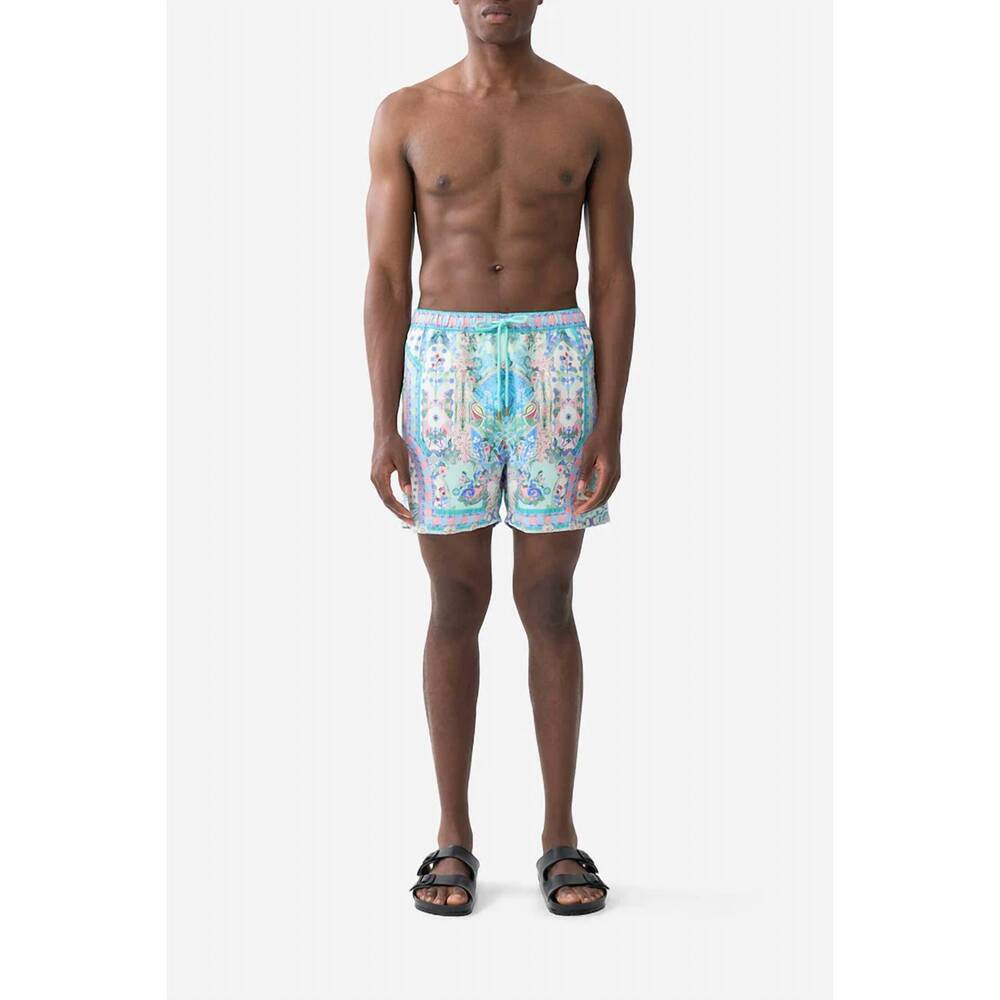 NEW CAMILLA elastic waist mid length boardshorts in midsummer mosaics